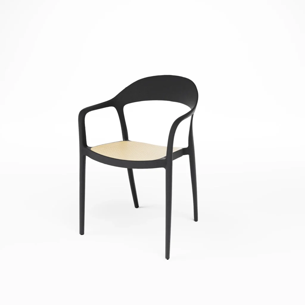 Wave stoel zwart beige